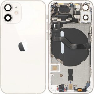 Capac Baterie Apple iPhone 12 mini, Cu Carcasa Mijloc, Alb, Swap 
