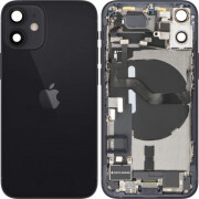 Capac Baterie Apple iPhone 12 mini, Cu Carcasa Mijloc, Full Parts, Negru, Swap 
