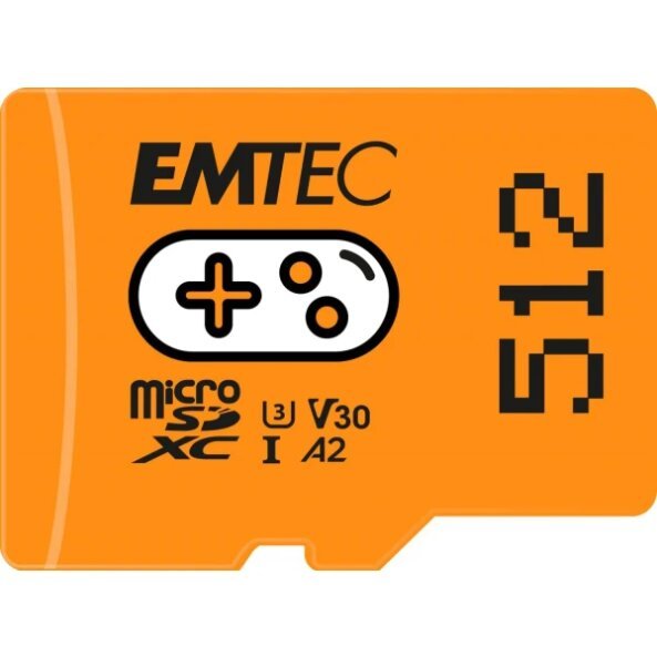 Card Memorie microSDXC Emtec Gaming Android A2, 512Gb, Clasa 10 / UHS-1 U3 ECMSDM512GXCU3G 