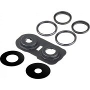 Geam Camera Spate Xiaomi Redmi Note 13 4G, Wide + UltraWide, cu Rama, Negru 