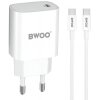 Incarcator Retea Cu Cablu USB-C BWOO CDA159, 20W, 3A, 1 x USB-C, Alb 