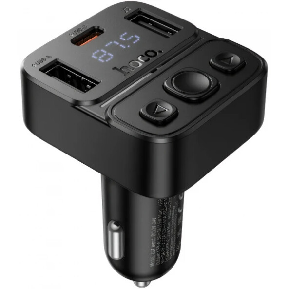 Modulator FM Bluetooth HOCO E87, 2 x USB-A - 1 x USB-C 