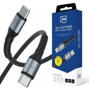 Cablu Date si Incarcare USB-C - USB-C 3MK Hyper N, 100W, 2m, Negru