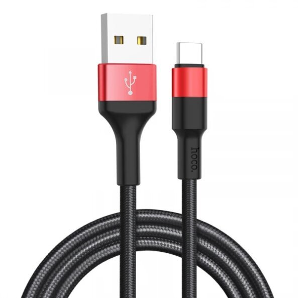 Cablu Date si Incarcare USB la USB Type-C HOCO X26 Xpress, 1 m, Negru Rosu 