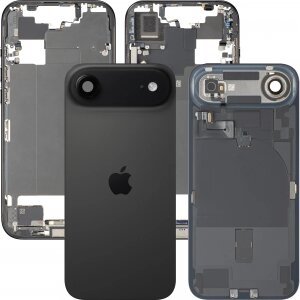 Capac Baterie Apple iPhone 17 Air, Cu Carcasa Mijloc, Full Parts, Negru (Space Black), Swap 