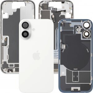 Capac Baterie Apple iPhone 17, Cu Carcasa Mijloc, Full Parts, Alb, Swap 