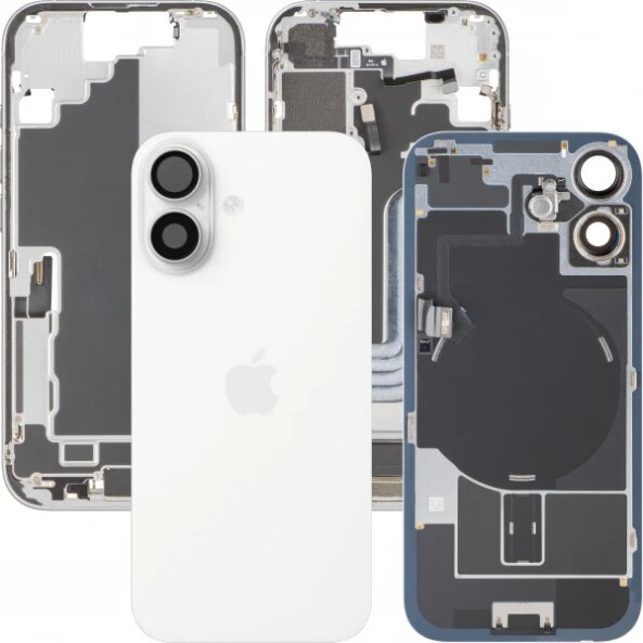 Capac Baterie Apple iPhone 17, Cu Carcasa Mijloc, Full Parts, Alb, Swap 