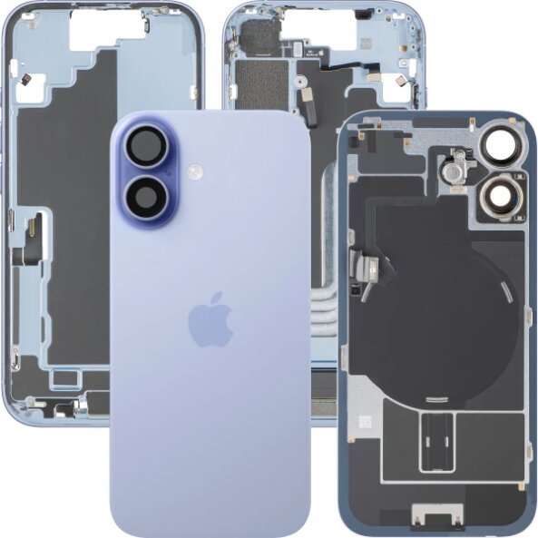 Capac Baterie Apple iPhone 17, Cu Carcasa Mijloc, Full Parts, Albastru (Mist Blue), Swap 