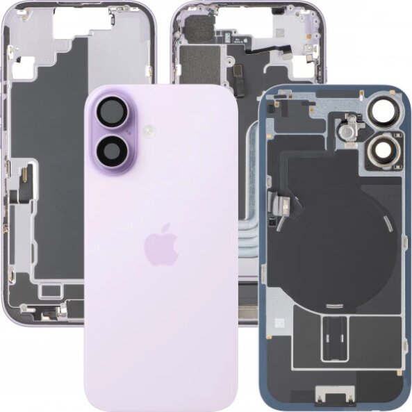 Capac Baterie Apple iPhone 17, Cu Carcasa Mijloc, Full Parts, Mov (Lavender), Swap 