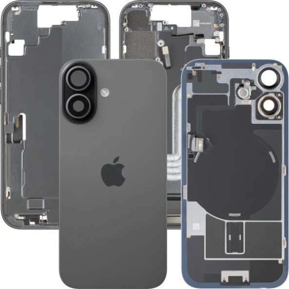 Capac Baterie Apple iPhone 17, Cu Carcasa Mijloc, Full Parts, Negru, Swap 