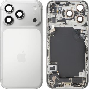 Capac Baterie Apple iPhone 17 Pro, Cu Carcasa Mijloc, Full Parts, Argintiu, Swap 