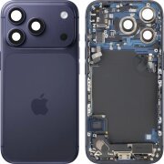 Capac Baterie Apple iPhone 17 Pro, Cu Carcasa Mijloc, Full Parts, Bleumarin (Deep Blue), Swap 