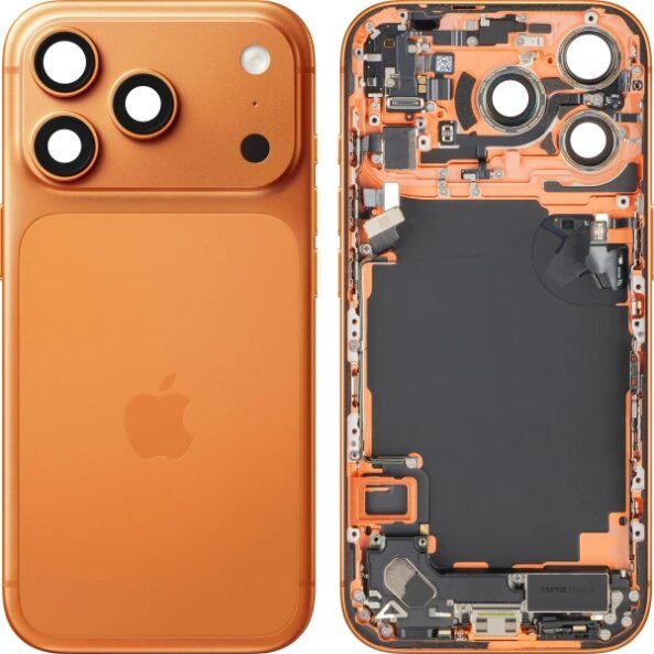 Capac Baterie Apple iPhone 17 Pro, Cu Carcasa Mijloc, Full Parts, Portocaliu (Cosmic Orange), Swap 