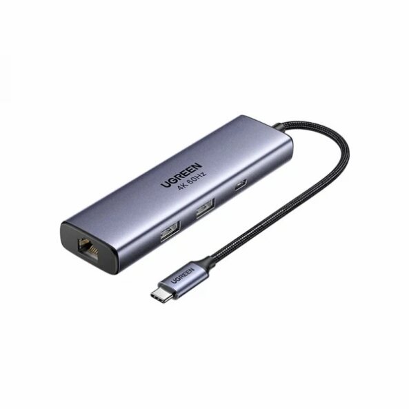 Hub USB-C UGREEN CM512 (75643), 6in1, Gri