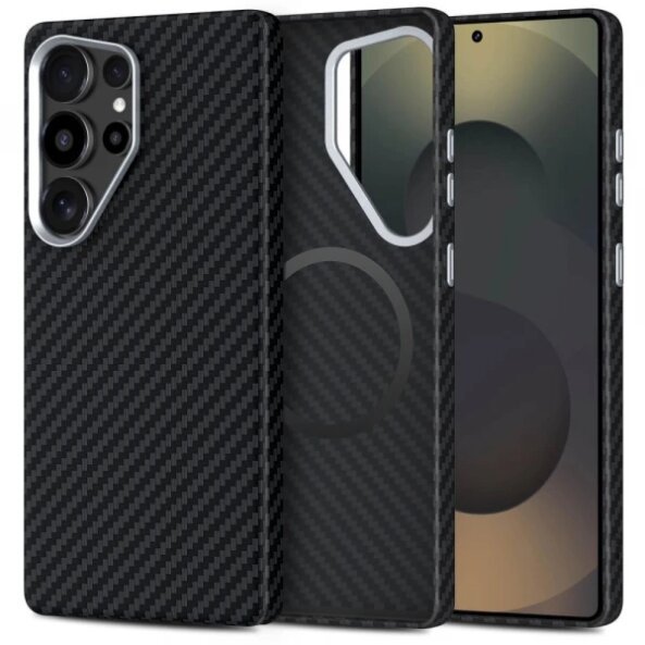 Husa MagSafe pentru Apple iPhone 14 Pro, Techsuit, CarbonHalo, Neagra