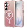 Husa MagSafe pentru Samsung Galaxy S26 S942, Guess, IML Gradient Triangle Logo, Roz
