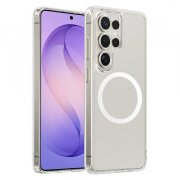 Husa MagSafe pentru Samsung Galaxy S26 Ultra S948, Blueo, Crystal+ Anti-Drop, Transparenta