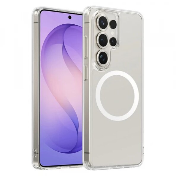 Husa MagSafe pentru Samsung Galaxy S26 Ultra S948, Blueo, Crystal+ Anti-Drop, Transparenta