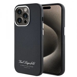 Husa pentru Apple iPhone 15 Pro Max, Karl Lagerfeld, Grained Hotel RSG, Neagra