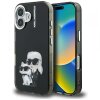 Husa pentru Apple iPhone 16, Karl Lagerfeld, IML Aquarelle Logo Karl &amp; Choupette, Neagra