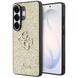 Husa pentru Samsung Galaxy S26 Ultra S948, Guess, Fixed Glitter Big 4G Metal Frame, Aurie