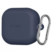 Husa Tech-Protect Silicone Hook pentru Samsung Galaxy Buds4 / Buds4 Pro, Bleumarin 