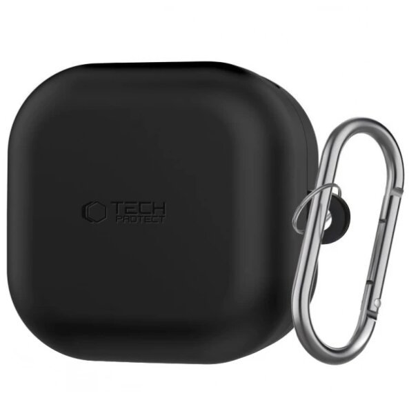 Husa Tech-Protect Silicone Hook pentru Samsung Galaxy Buds4 / Buds4 Pro, Neagra 