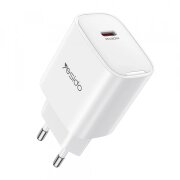 Incarcator Retea Yesido YC01E, 20W, 3A, 1 x USB-C, Alb