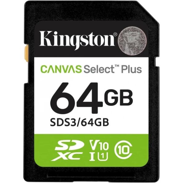 Card Memorie SDXC Kingston Canvas Select Plus, 64Gb, Clasa 10 / UHS-1 U1 SDS3/64GB 