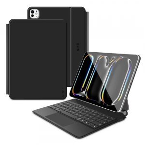 Husa Cu Tastatura pentru Apple iPad Pro 13 (2025) / (2024), Tech-Protect, SmartCase Magnetic, Neagra 