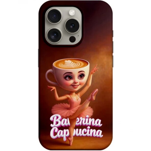 Husa pentru Apple iPhone 14 Pro, Perfect Case, Italian Brainrot Ballerina Capuccina, Multicolor 