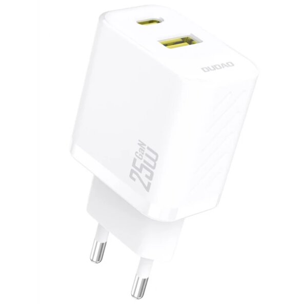 Incarcator Retea Dudao A26T, 25W, 3A, 1 x USB-A - 1 x USB-C, Alb 