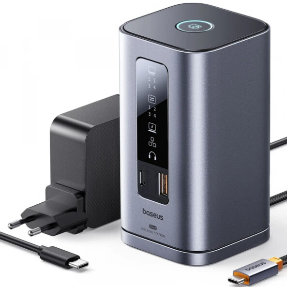 Hub USB-C Baseus Spacemate, 11in1, Gri B0112701