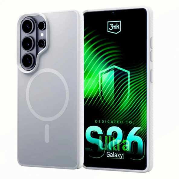 Husa MagSafe pentru Samsung Galaxy S26 Ultra S948, 3MK, Smoke MagCase, Alba