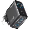 Incarcator Retea Cu Cablu USB-C Anker Smart Display, 100W, 5A, 1 x USB-A - 2 x USB-C, Gri, Resigilat B121BGZ1 