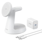 Incarcator Retea Wireless Anker MagGo 3in1, 15W, 1.67A, Alb B25M4G21 