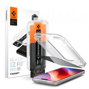 Folie de protectie Ecran Privacy Spigen GlastR EZ FIT Pro HD pentru Apple iPhone 18 Pro Max, Sticla Securizata, Full Glue AGL12034