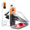 Folie de protectie Ecran Privacy Spigen GlastR EZ FIT Pro HD pentru Apple iPhone 18 Pro, Sticla Securizata, Full Glue, Set 2 bucati AGL12027