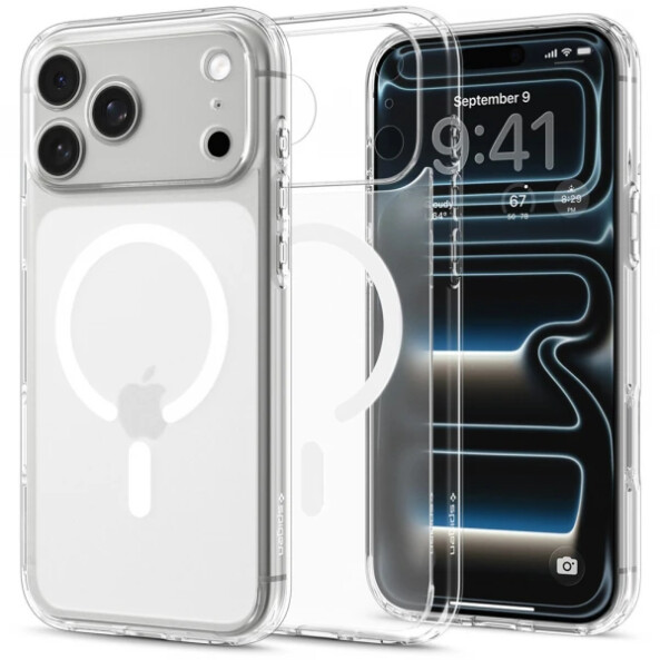 Husa MagSafe pentru Apple iPhone 18 Pro / 17 Pro, Spigen, Ultra Hybrid, Alba Satinata ACS12161
