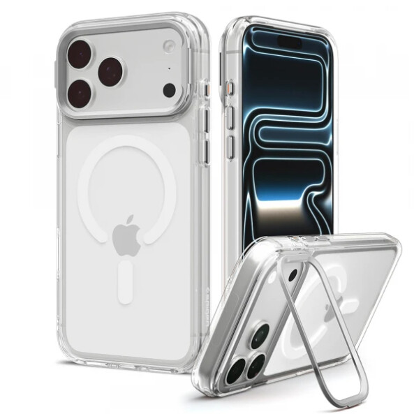 Husa MagSafe pentru Apple iPhone 18 Pro Max / 17 Pro Max, Spigen, Ultra Hybrid Optik S, Argintie Transparenta ACS11908